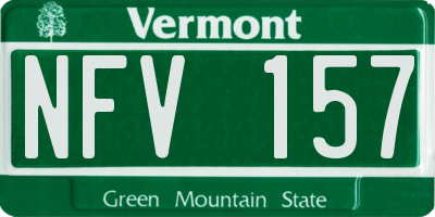VT license plate NFV157