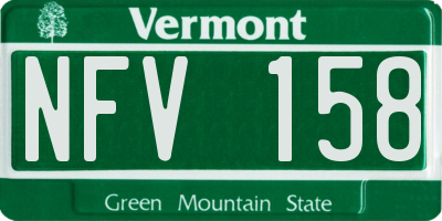 VT license plate NFV158