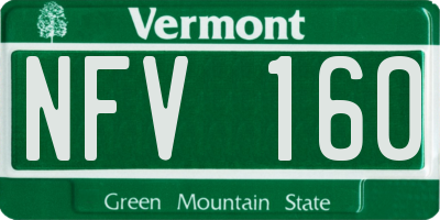 VT license plate NFV160
