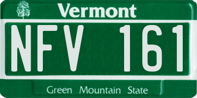 VT license plate NFV161