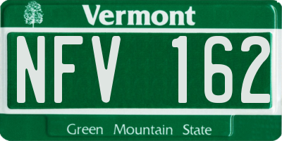 VT license plate NFV162