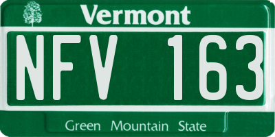 VT license plate NFV163