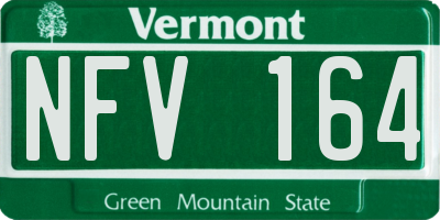 VT license plate NFV164