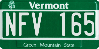 VT license plate NFV165