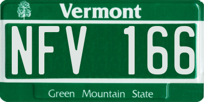 VT license plate NFV166