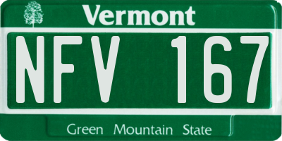 VT license plate NFV167