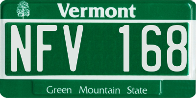 VT license plate NFV168
