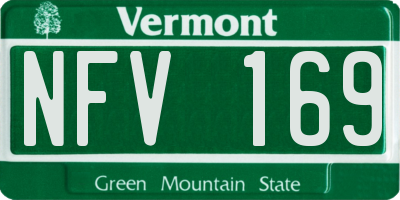 VT license plate NFV169