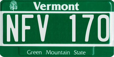 VT license plate NFV170