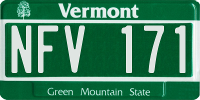 VT license plate NFV171