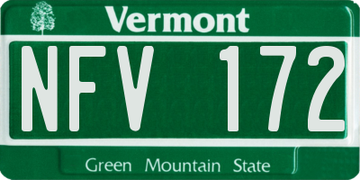 VT license plate NFV172