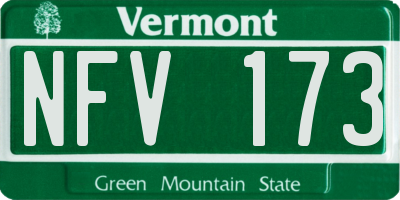 VT license plate NFV173