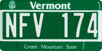 VT license plate NFV174