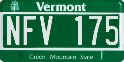 VT license plate NFV175