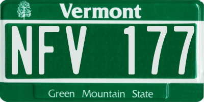 VT license plate NFV177