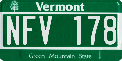VT license plate NFV178