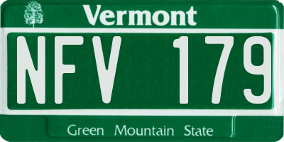 VT license plate NFV179