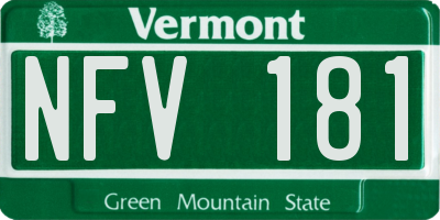 VT license plate NFV181