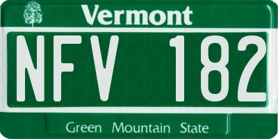VT license plate NFV182