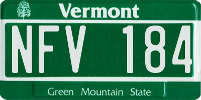 VT license plate NFV184