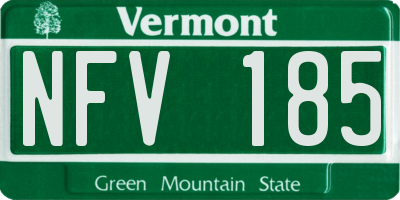 VT license plate NFV185