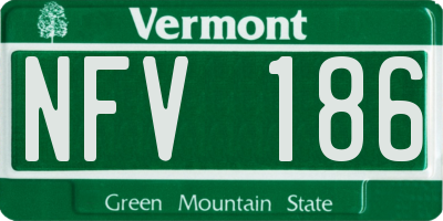 VT license plate NFV186