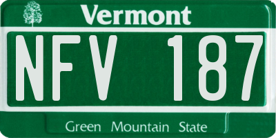 VT license plate NFV187