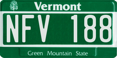 VT license plate NFV188