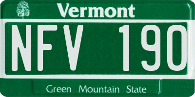 VT license plate NFV190