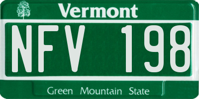 VT license plate NFV198