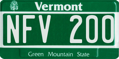 VT license plate NFV200