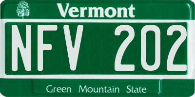 VT license plate NFV202