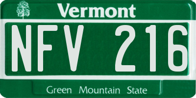 VT license plate NFV216