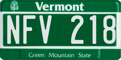 VT license plate NFV218