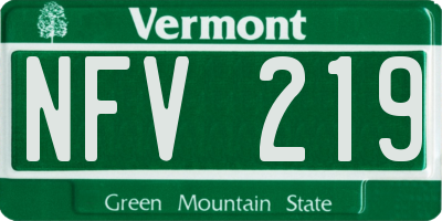 VT license plate NFV219