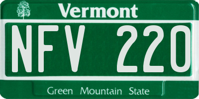 VT license plate NFV220