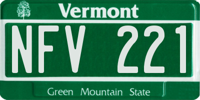 VT license plate NFV221