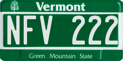 VT license plate NFV222