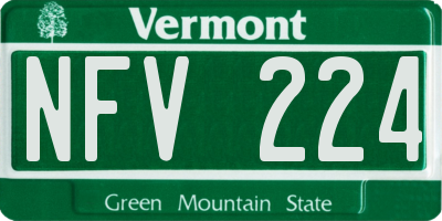 VT license plate NFV224
