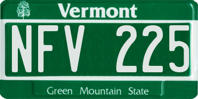 VT license plate NFV225