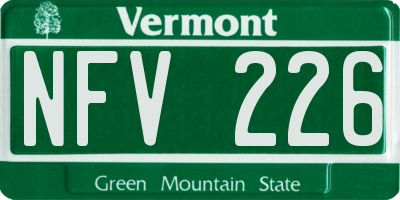 VT license plate NFV226