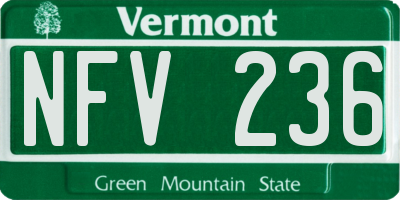 VT license plate NFV236