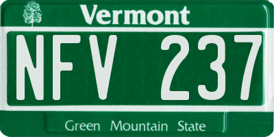 VT license plate NFV237