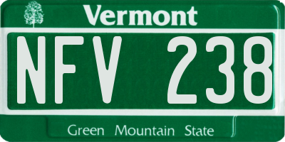 VT license plate NFV238
