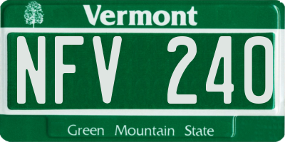 VT license plate NFV240