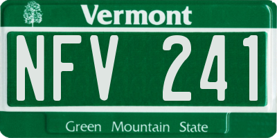 VT license plate NFV241