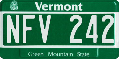 VT license plate NFV242
