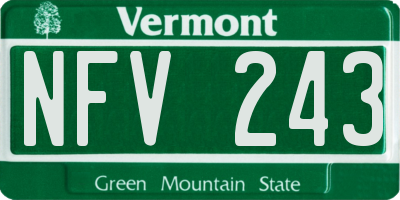VT license plate NFV243