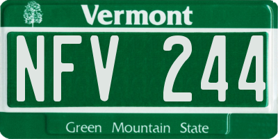 VT license plate NFV244
