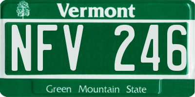 VT license plate NFV246